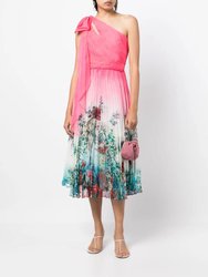 Asymmetrical Tiered Gown - Pink - Pink