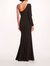 Beaded Floral Gown - Black