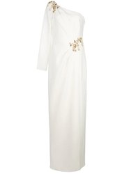 Beaded Stretch Crepe Gown