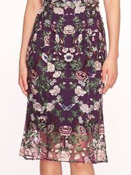 Botanical Embroidered Midi Dress -Amethyst Multi