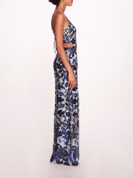 Botanical Sequin Gown