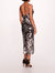 Botanical Sequin Midi Dress - Black/Silver