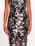 Botanical Sequin Midi Dress - Black/Silver
