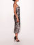 Botanical Sequin Midi Dress - Black/Silver