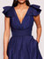 Bow Taffeta Gown - Navy