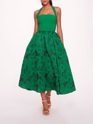 Calathea Halter Dress - Emerald - Emerald