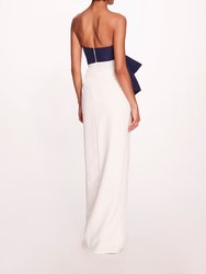 Deconstructed Bow Gown - Navy/Ivory