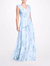 Desio Printed Gown - Dusty Blue