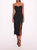 Draped Bodice Crepe Dress - Black - Black