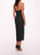 Draped Bodice Crepe Dress - Black