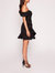 Draped Taffeta Mini Dress - Black
