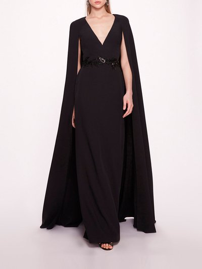 Marchesa Notte Embroidered Belt Kaftan - Black product