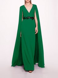 Embroidered Belt Kaftan Dress - Emerald - Emerald