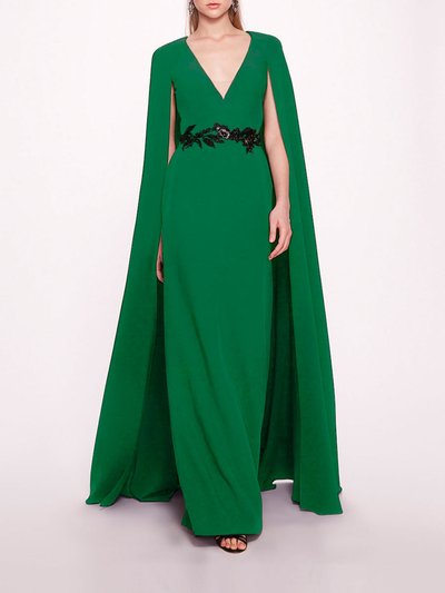 Marchesa Notte Embroidered Belt Kaftan Dress - Emerald product