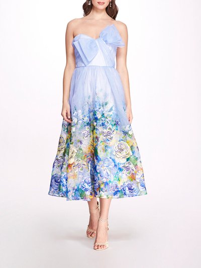 Marchesa Notte Embroidered Organza Strapless Dress product