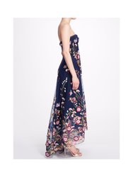 Embroidered Sweetheart Hi-Lo Gown
