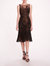 Embroidered Tulle Midi Dress - Black - Black