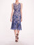 Embroidered Tulle Midi Dress - Blue - Blue