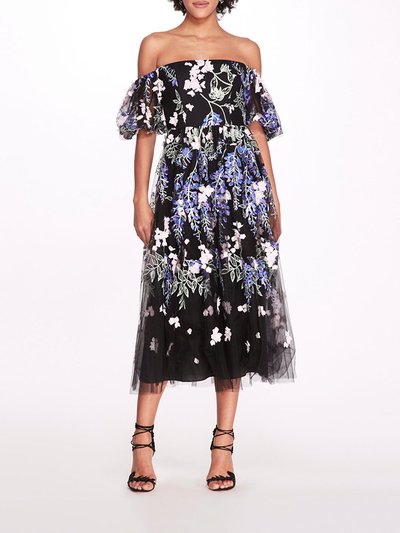 Marchesa Notte Embroidered Wisteria Dress - Black/Blush product