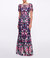 Floral Embroidered Tulle Gown - Navy Multi