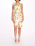Floral Embroidery Pencil Dress- Ivory/Yellow - Ivory/Yellow