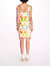 Floral Embroidery Pencil Dress- Ivory/Yellow