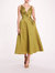 Floral Mikado Midi Dress - Olive