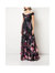 Floral Print Floor Length Gown