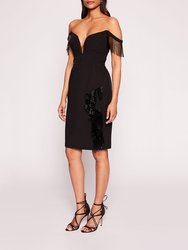 Flutter Mini Dress - Black - Black