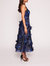 Foiled Garden Midi Dress - Navy/Silver