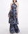 Halter Neck Three-Tiered Flower Tulle Gown - Navy