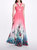 Halter Ombre Floral Gown - Pink - Pink