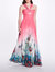 Halter Ombre Floral Gown - Pink - Pink