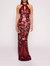 Halter Shimmer Gown - Burgundy Multi - Burgundy Multi