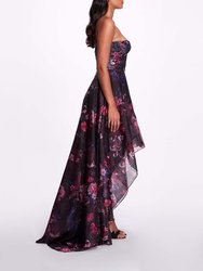 High-Low Sweetheart Gown - Black