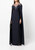 Illusion Neck Crepe Gown - Navy