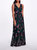 Keyhole Back Floral Gown - Black - Black