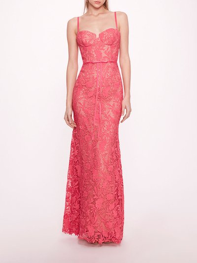 Marchesa Notte Lace Mermaid Gown - Bright Pink product