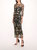 Long Botanical Embroidered Midi Dress - Black Multi