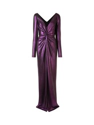 Long Sleeve Metallic Gown