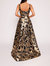 Lotus Sequin Gown -  Black/Gold