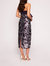 Lotus Sequin Midi Dress - Aubergine/Gunmetal