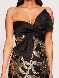 Lotus Sequin Midi Dress - Black/Gold