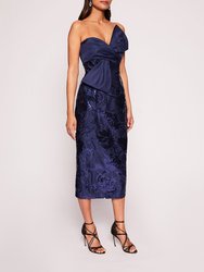 Lotus Sequin Midi Dress - Navy - Navy/Navy