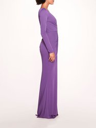Matte Ruched Gown - Amethyst