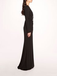 Matte Ruched Gown - Black