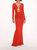 Matte Ruched Gown - Red - Red