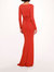 Matte Ruched Gown - Red