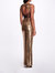 Metallic Open Back Gown