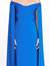 Off Shoulder Caped Column Gown - Cerulean